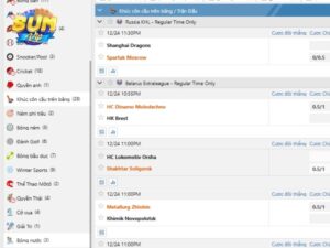 Bang cuoc bong nuoc do SUMVIP cung cap